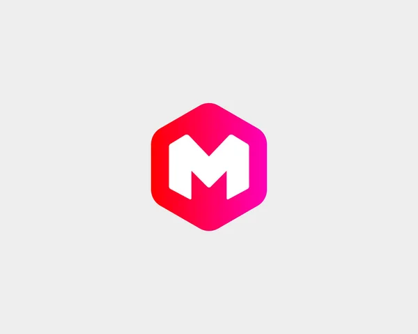 Abstract letter M, W logo design template. Colorful creative hexagon sign. Universal vector icon. — ストックベクタ