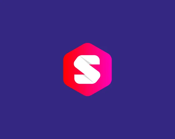 Abstract letter S logo design template. Colorful creative hexagon sign. Universal vector icon. — Vetor de Stock