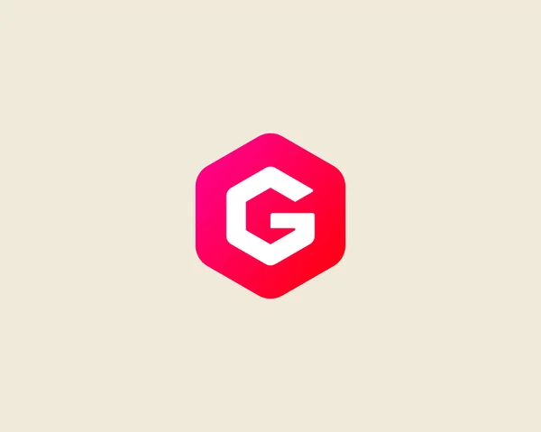 Abstract letter G logo design template. Colorful creative hexagon sign. Universal vector icon. — 스톡 벡터