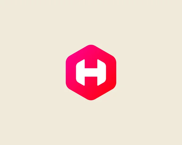 Abstract letter H logo design template. Colorful creative hexagon sign. Universal vector icon. — Stok Vektör