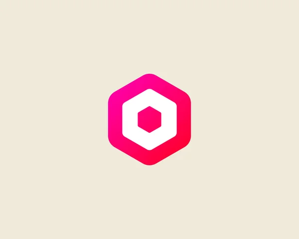 Abstract letter O logo design template. Colorful creative hexagon sign. Universal vector icon. — Vetor de Stock