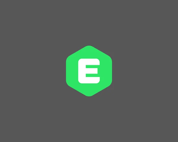 Abstract letter E logo design template. Colorful creative hexagon sign. Universal vector icon. — Διανυσματικό Αρχείο