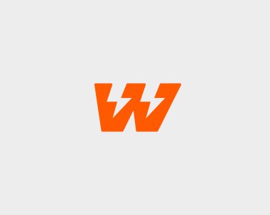 Abstract letter W logo. Dynamic unusual font. Universal fast speed fire moving quick energy icon. Flash vector logotype. Rapid thunderbolt  superhero t shirt print, apparel fashion tee symbol.