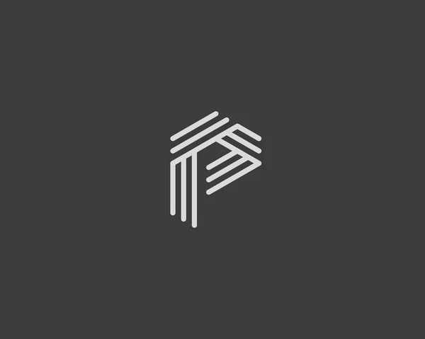 Abstract letter P logo design template. Line creative sign. Universal vector icon. — 图库矢量图片