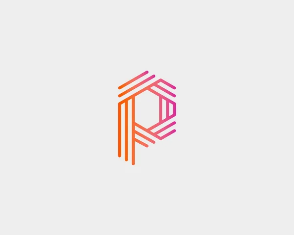 Modèle de conception de logo lettre P Résumé. Ligne signe créatif. icône vecteur universel. — Image vectorielle