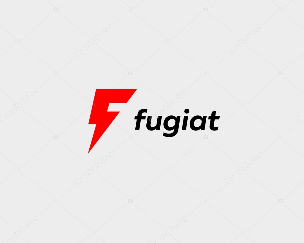 Abstract letter F logo. Dynamic unusual font. Universal fast speed fire moving quick energy icon. Flash vector logotype. Rapid thunderbolt  superhero t shirt print, apparel fashion tee symbol.