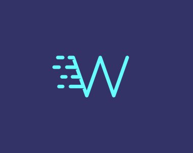 Abstract letter W logo design template.  Dynamic vector unusual line font. Universal fast speed fire moving water quick energy drop icon symbol mark.