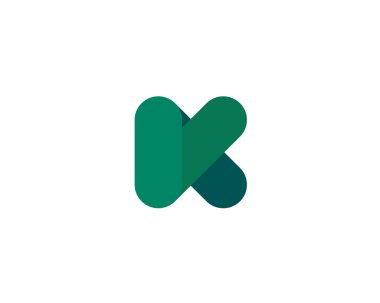 Soyut harf K logo tasarım şablonu. Renkli modern yaratıcı işareti. Evrensel vektör simgesi. Taze tüp sektörü logo simge