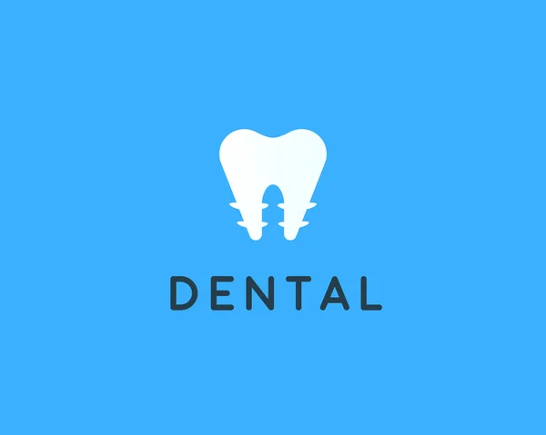 Modelo de design de logotipo de dentista. Símbolo criativo do dente. Tecnologia de sinal vector clínica dentária marca ícone de idéia do espaço negativo. —  Vetores de Stock