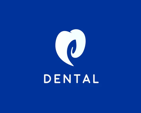 Dentist logo design template. Tooth creative symbol. Dental clinic vector sign leaf mark negative space idea icon. — 스톡 벡터