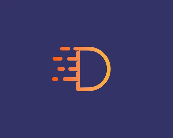 Абстрактный буква D шаблон дизайна логотипа. Динамический вектор необычная линия шрифта. Универсальная быстрая скорость огня движущейся воды быстрое падение энергии знак символ значок. — стоковый вектор