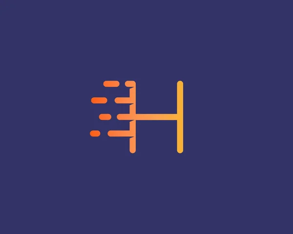 Résumé modèle de conception de logo lettre H. vecteur dynamique de police de ligne inhabituelle. feu de vitesse rapide universelle eau en mouvement goutte d'énergie rapide symbole de l'icône marque. — Image vectorielle