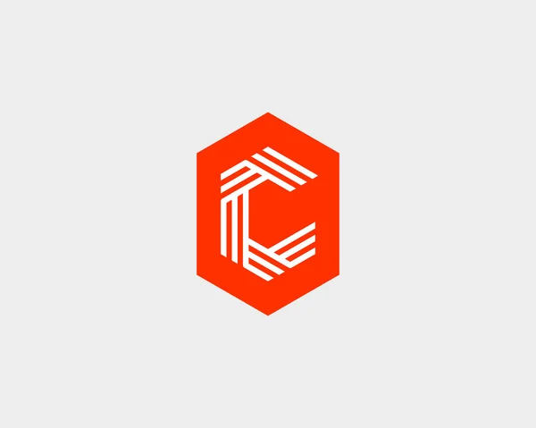 Letter C logo icon vector design. Creative line symbol. — Διανυσματικό Αρχείο