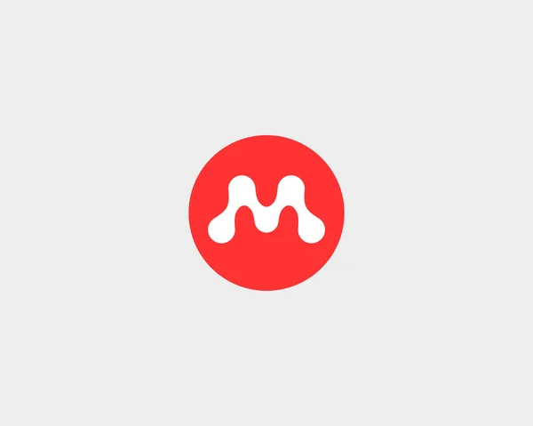 Abstract letter M logo design template. Round creative sign. Universal vector icon. — Vetor de Stock