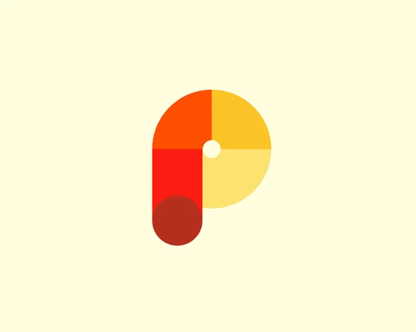 Abstract letter P logo design template. Colorful modern creative sign. Universal vector icon. Fresh tube sector logotype symbol — Archivo Imágenes Vectoriales