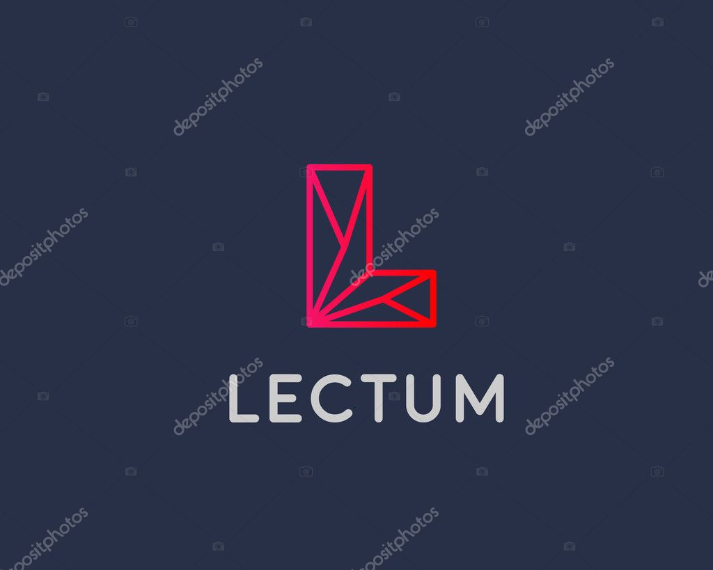 Abstract trend letter L logo design template. Colorful structure creative line t-shirt sign. Communication, sport, app vector symbol icon