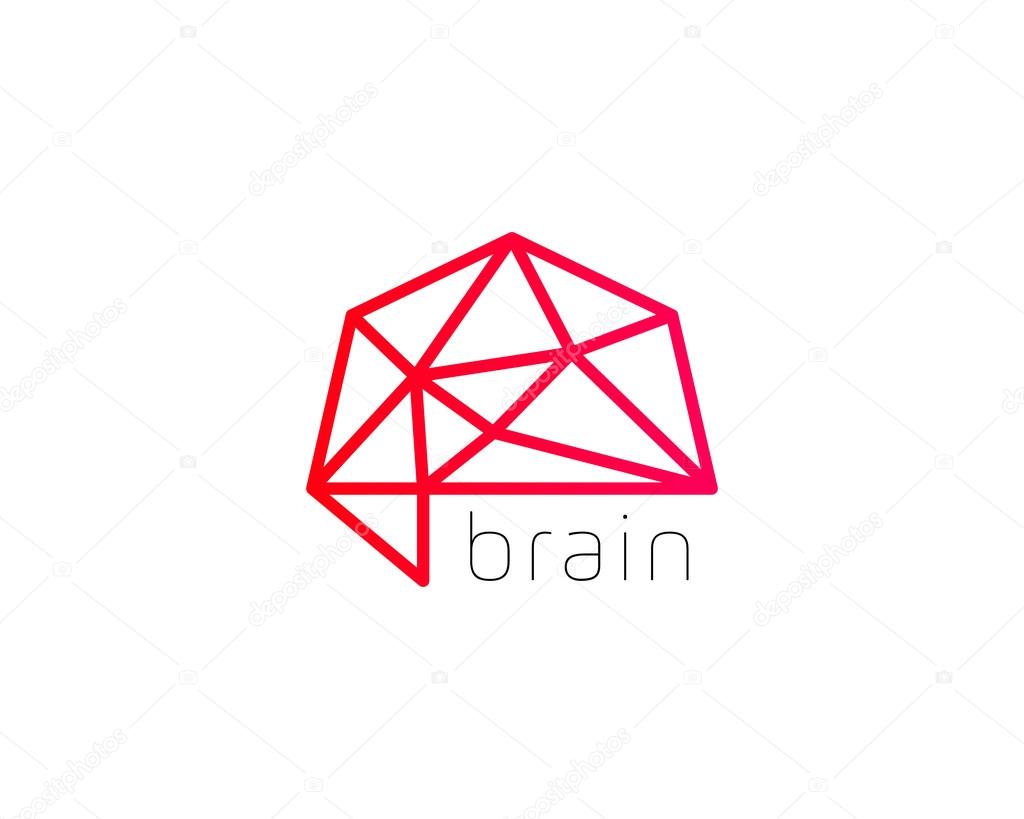 Abstract brain logo generate idea design template. Color trend medicine sign. Universal smart mind maze game scheme vector icon