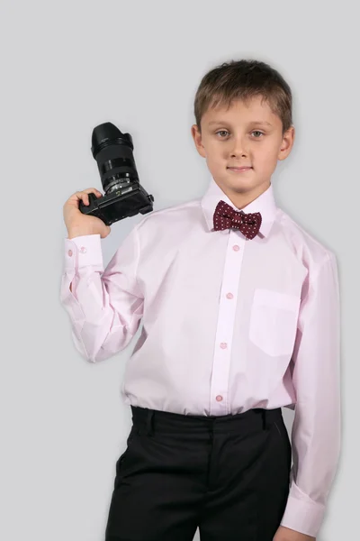 Boy with a camera (04) — Stock Photo, Image