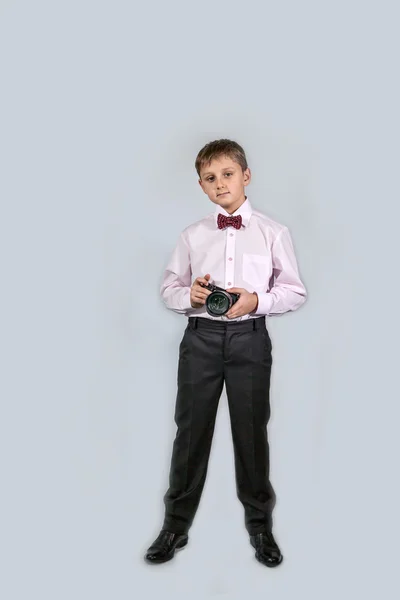 A boy with a camera (01) — Stock Photo, Image