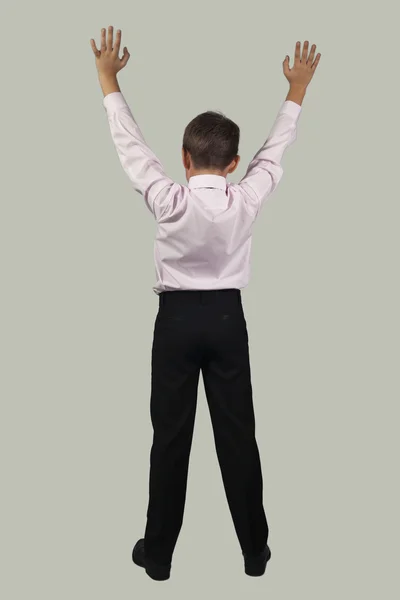 Boy on a gray background (03) — Stock Photo, Image