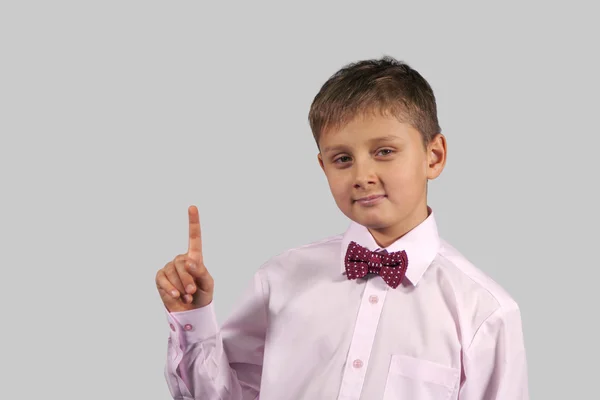 Boy on a gray background (04) — Stock Photo, Image