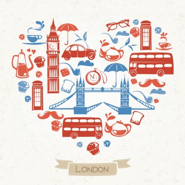 İngiliz Tema desende kalp şeklinde