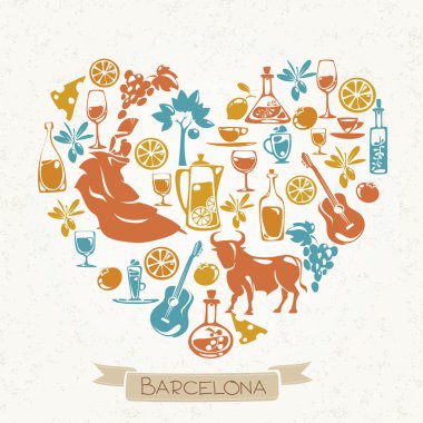  Heart shaped pattern in Spanish theme clipart