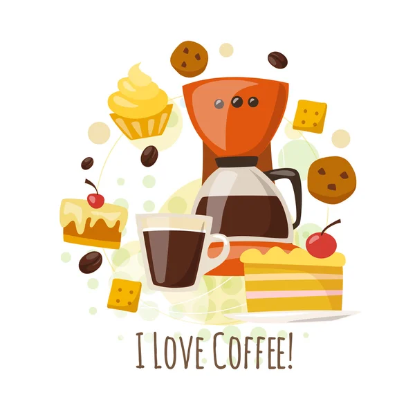 Miluji kávu design — Stockový vektor