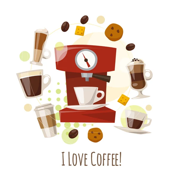 Éléments alimentaires et café — Image vectorielle