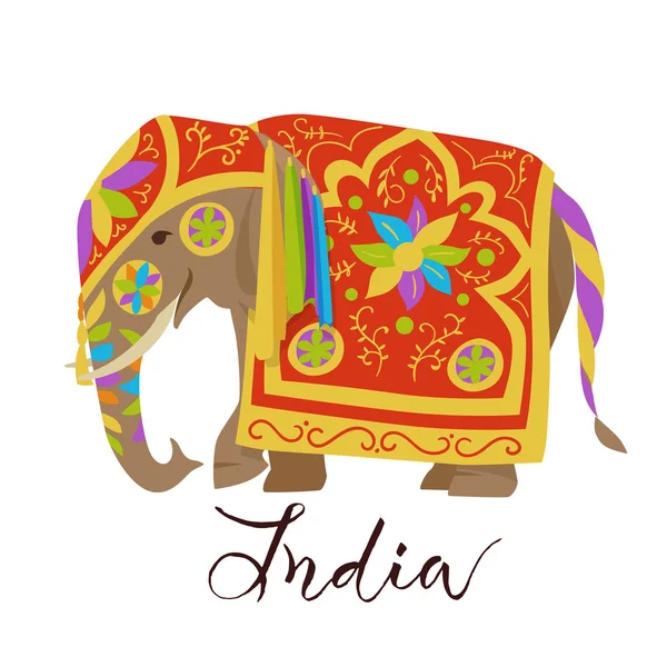 Ilustrace slon indický — Stockový vektor