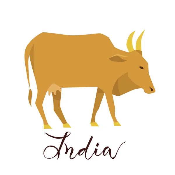 Ilustración de vaca india — Archivo Imágenes Vectoriales