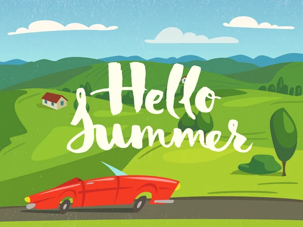 Hola tarjeta de verano — Vector de stock