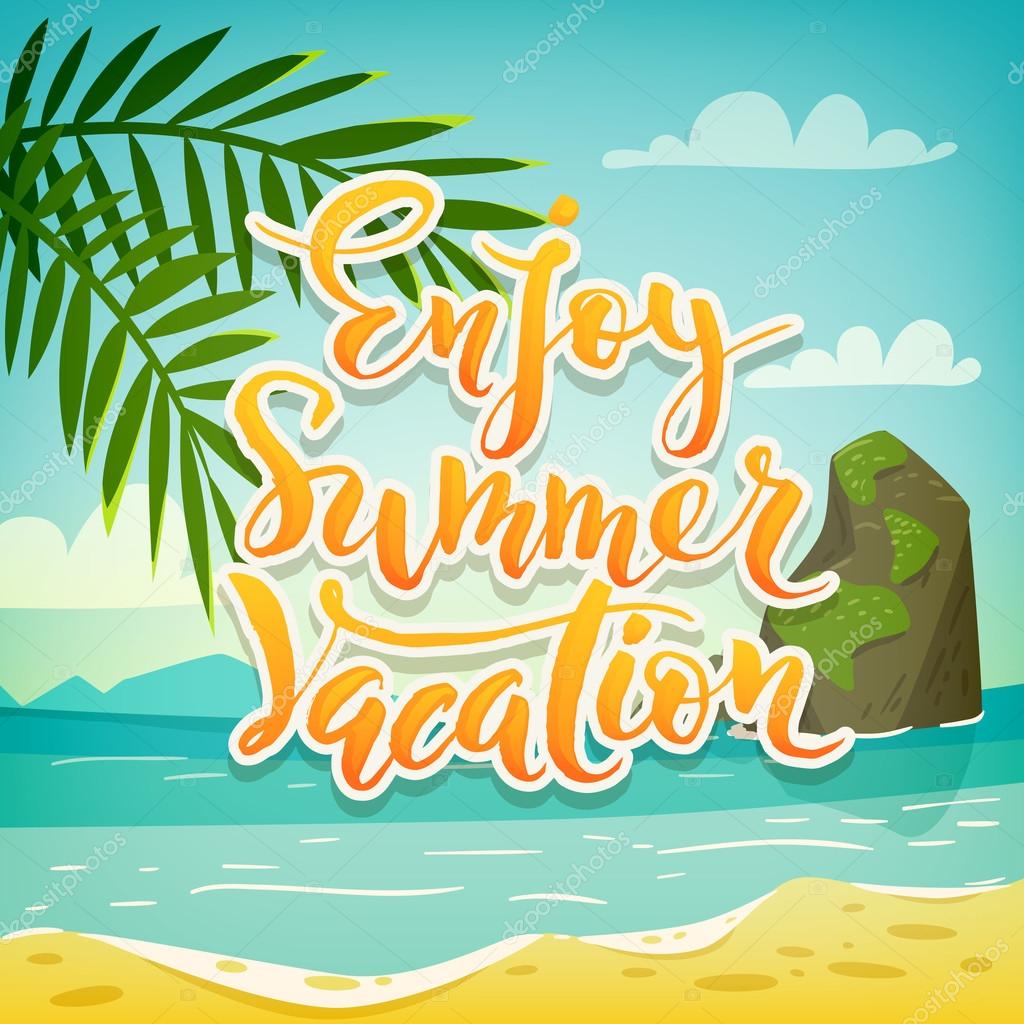Enjoy Summer Vacation Poster Stock Vector Enjoy Summer Vacation Poster Stock Vector