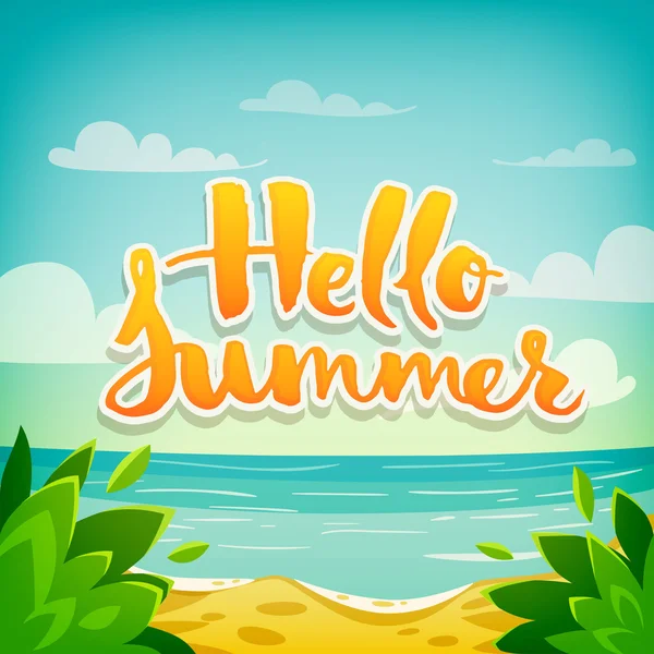 Dobrý den, letní dovolená plakát — Stockový vektor