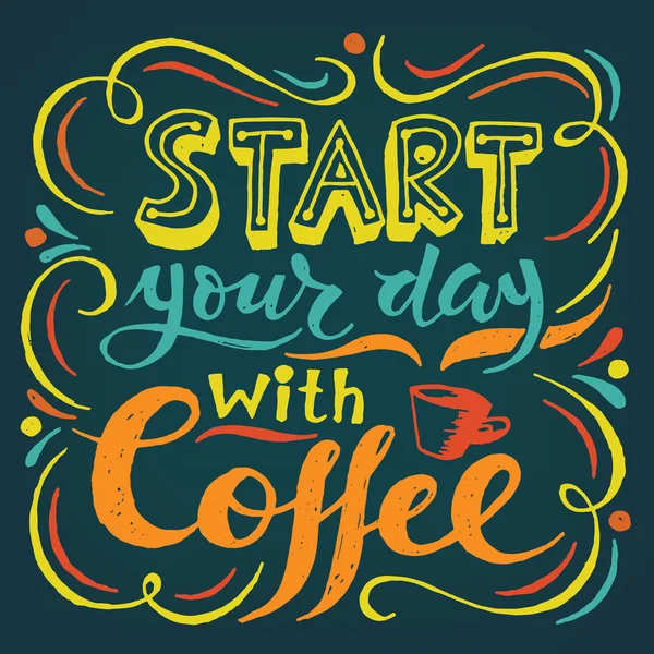 Comience el día con el diseño del café — Vector de stock