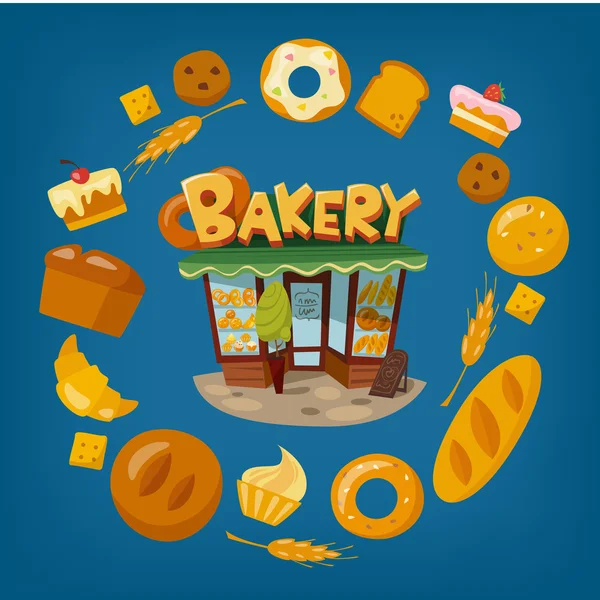 Αρτοποιείο και ψωμί εικόνες Set — Διανυσματικό Αρχείο