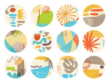 Sosyal medya için çeşitli modern röfle ve hikaye simgeleri