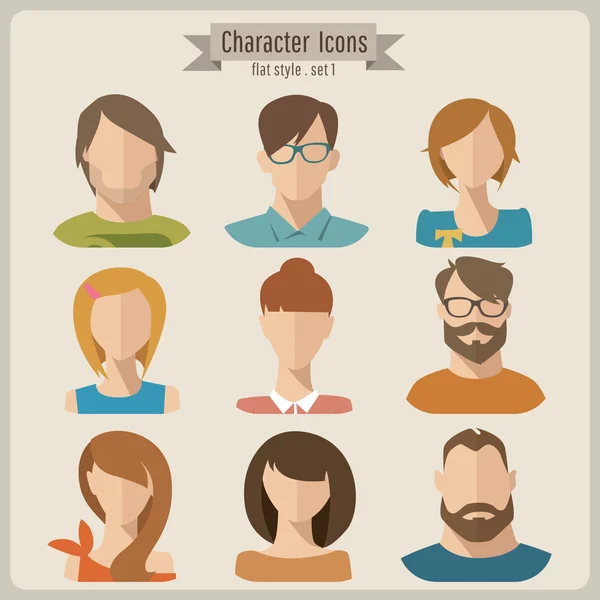 Conjunto de varios personajes — Vector de stock