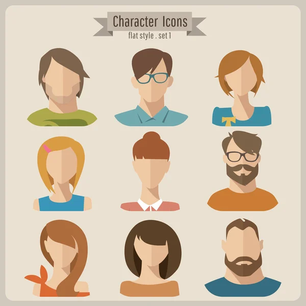 Conjunto de varios personajes — Vector de stock