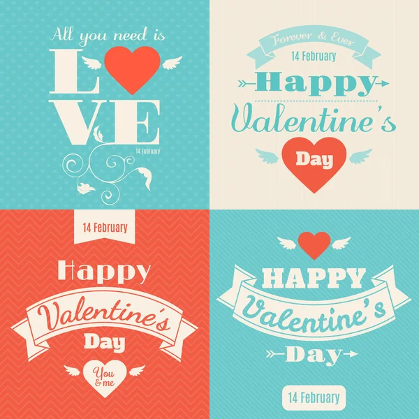 Feliz día de San Valentín tarjetas — Vector de stock