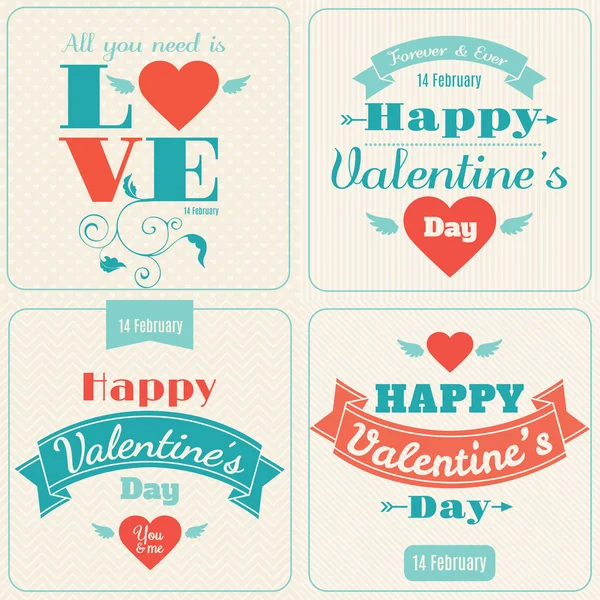 Feliz día de San Valentín tarjetas — Vector de stock