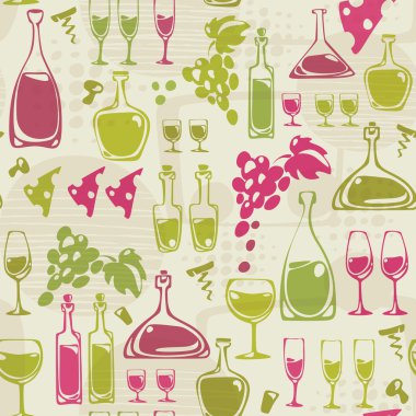 Şarap elemanları ile Seamless Modeli.