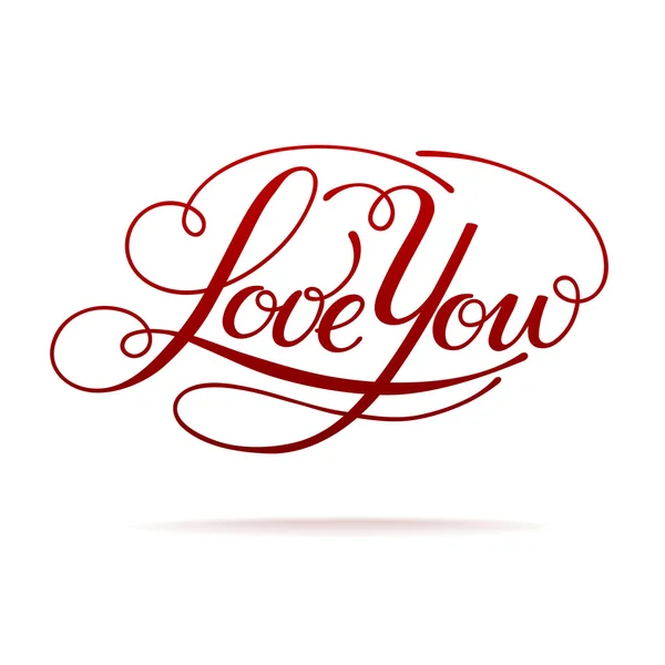 LOVE YOU hand lettering — Stock Vector