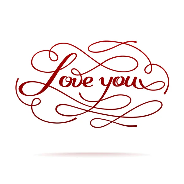 LOVE YOU letras de la mano — Archivo Imágenes Vectoriales