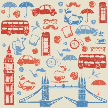 Londra elemanları ile desen.