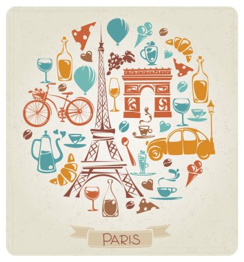 Paris tema yuvarlak desende