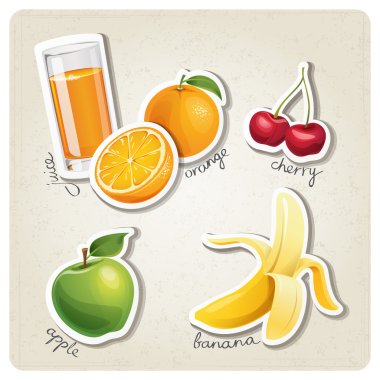 Stilize gıda simge kümesi