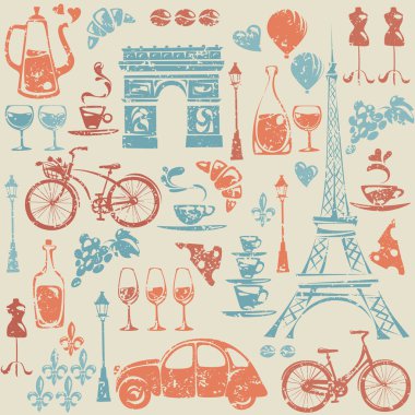 Paris elemanları ile desen.