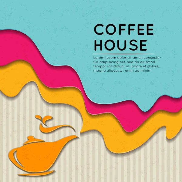 Klistermärke etikett stil kaffe bakgrund — Stock vektor