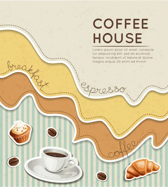 Etiqueta etiqueta estilo café fondo — Vector de stock